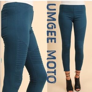 Umgee Velvet Moto Leggings Small